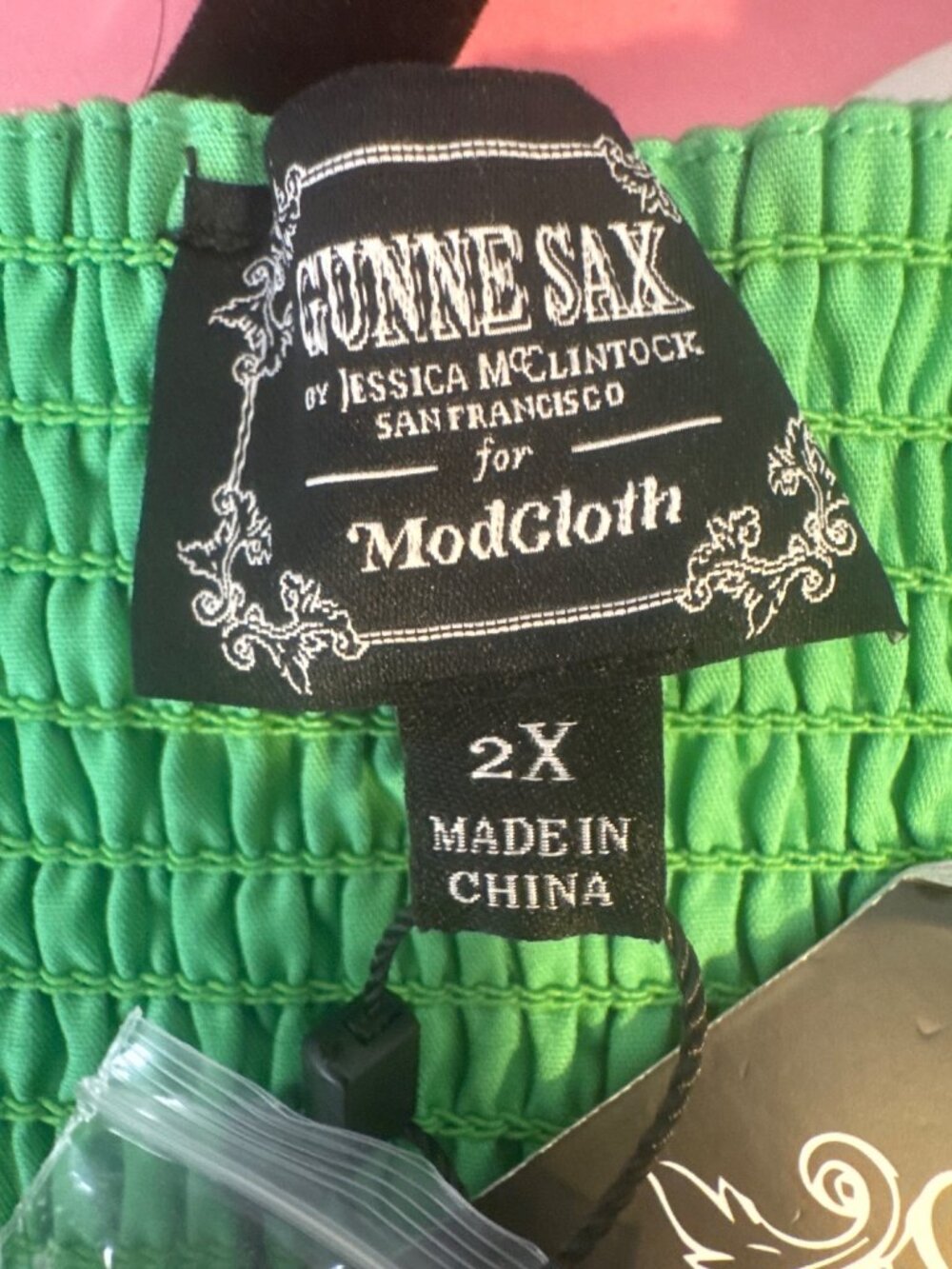 New Gunne Sax 2X By Jessica McClintock For ModCloth Green Floral Sundress - Picture 3 of 16